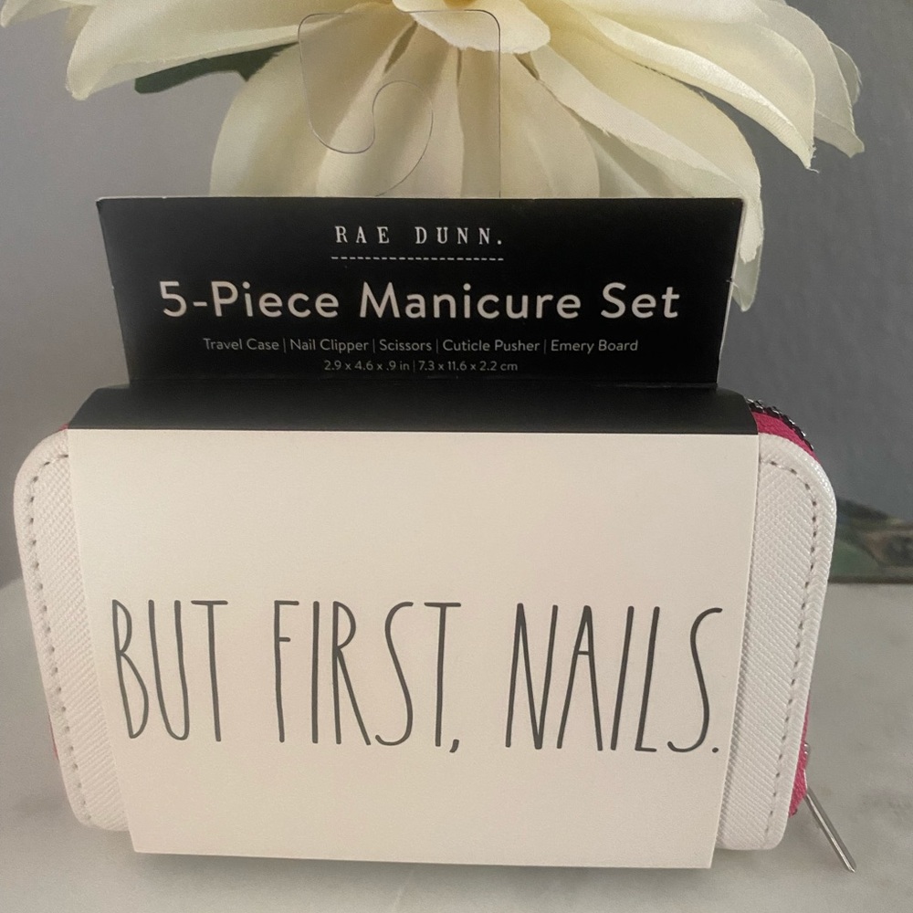 Rae Dunn But First,Nails Manicure Set New